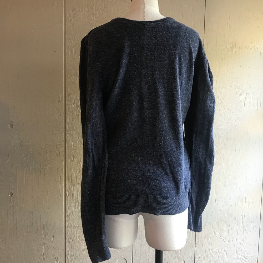 Express Heathered Navy Crew Neck Sweater